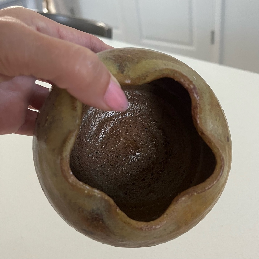 Pottery Ruffled Edge Handmade Vessel - Picture 3 of 16